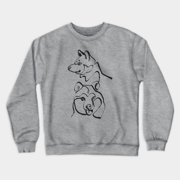 Abstract Line Shiba Inu Crewneck Sweatshirt by huebucket